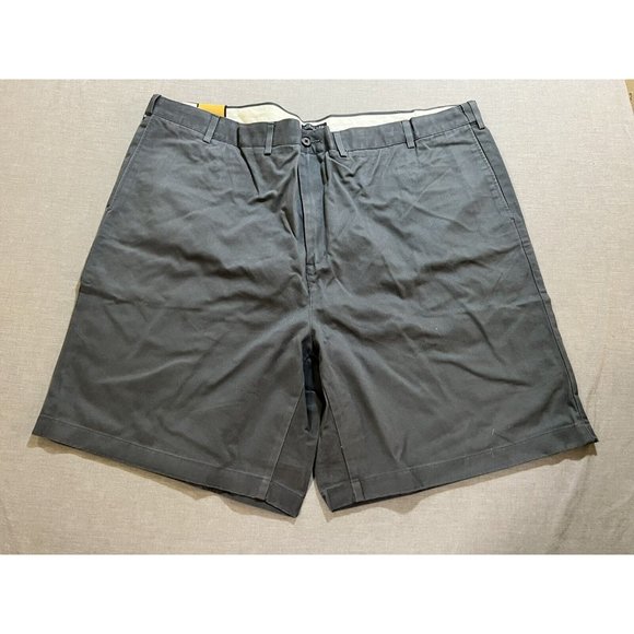 Lands’ End Shorts Mens 48 Gray Chino Pocketed Belted Button Zip Men. - Picture 1 of 10
